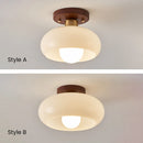 Vintage French Cream Hallway Glass Ceiling Light