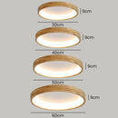 Disc Wood Minimalist LED Ceiling Light For Bedroom