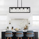 Farmhouse Chandeliers for Kitchen Island with Clear Glass Shade