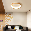 Disc Wood Minimalist LED Ceiling Light For Bedroom