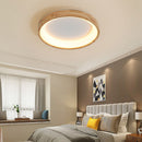 Disc Wood Minimalist LED Ceiling Light For Bedroom