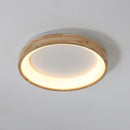 Disc Wood Minimalist LED Ceiling Light For Bedroom