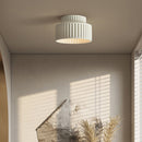 1-Light Cream Style Vintage Drum Semi Flush Mount Ceiling Lamp