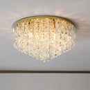 Luxury Crystal Ceiling Light Stainless Steel Flush Mount for Porch