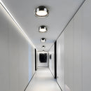 Vintage Retro Glass Flush LED Ceiling Light in Black, D20cm
