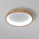 Disc Wood Minimalist LED Ceiling Light For Bedroom