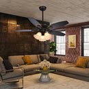 Coffee Glass Ceiling Fans With Lights