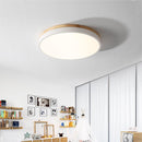 Wooden Round Shape Flush Ceiling Lights For Living Room