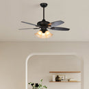 Coffee Glass Ceiling Fans With Lights