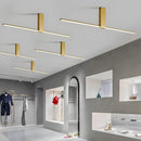 Modern Minimalist Aluminium LED Linear Semi Flush Mount Ceiling Light for Living Room Bedroom Hallway