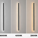 Set of 2 Modern IP65 Slim Black LED Outdoor Strip Wall Light