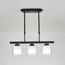 Modern Glass Kitchen Island Adjustable Height Ceiling Lights