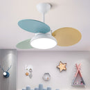Macaron Colorful Round Ceiling Fan With LED Light For Children's Room