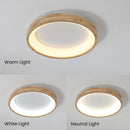 Disc Wood Minimalist LED Ceiling Light For Bedroom