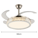 Crystal Simple Bedroom Ceiling Fan Lighting