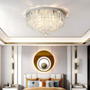 Luxury Crystal Ceiling Light Stainless Steel Flush Mount for Porch