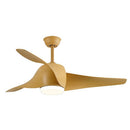 Wood Simple Flush Ceiling Fan With LED Light And Remote