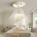 Macaron Simple Bedroom Ceiling Fan With Light