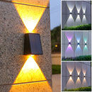 Waterproof Outdoor Solar Wall Lights Up & Down Fence Lighting for Courtyard Garage Front Porch