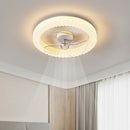 White Round Design Bedroom Ceiling Fan With LED Lighting