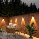 Minimalist Black IP65 Weatherproof Solar Powered Exterior Wall Lights, Dusk-to-Dawn