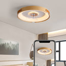 Wood Simple Round Ceiling Fan With LED Lighting