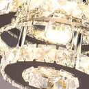2 Layers Round LED Crystal Silver Ceiling Light for Hallway Kitchen