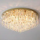 Luxury Crystal Ceiling Light Stainless Steel Flush Mount for Porch