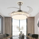 Crystal Simple Bedroom Ceiling Fan Lighting