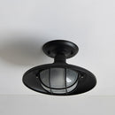 Industrial Ceiling Light Fixture Rustic Black Metal Cage Close To Ceiling Lamp