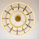 Modern Tiered Crystal LED Chandelier Luxury Hanging Lamp for Living Room Dining Room