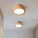 Retro Wood LED Ceiling Light For Living Room