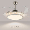 Crystal Simple Bedroom Ceiling Fan Lighting