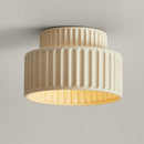 1-Light Cream Style Vintage Drum Semi Flush Mount Ceiling Lamp