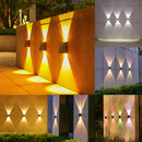 Waterproof Outdoor Solar Wall Lights Up & Down Fence Lighting for Courtyard Garage Front Porch