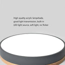 Wooden Round Shape Flush Ceiling Lights For Living Room