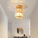 Modern Gold Glass Semi-Flush Hallway Light Fixture