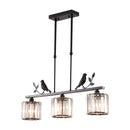 Multi-Head Birdie Designer Long Crystal Island Lamps