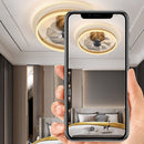 Modern Round Gold Ceiling Fan With Light