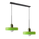 2 Heads Modern Bauhaus Stained Glass Pendant Lamp