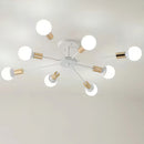 Black Simple Iron Multi-Head Chandelier For Bedroom