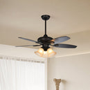 Coffee Glass Ceiling Fans With Lights
