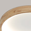Disc Wood Minimalist LED Ceiling Light For Bedroom