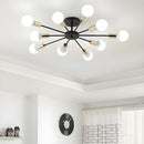 Black Simple Iron Multi-Head Chandelier For Bedroom