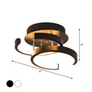 Nordic Semi-Flush LED Ceiling Light For Living Room Bedroom Hallway