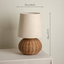 Natural Sabi Rattan Table Lamp for Bedroom Living room