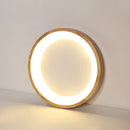 Disc Wood Minimalist LED Ceiling Light For Bedroom