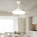 White Simple Design Flush Ceiling Fan With LED Lights