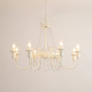 Vintage White Metal & Glass Luxury Chandelier Light