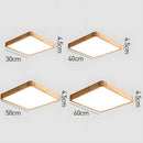Ultra-thin Wood LED Flush Mount Ceiling Lamp